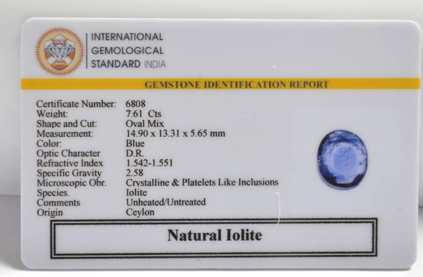 IOLITE NILLI 7.61 Ct.