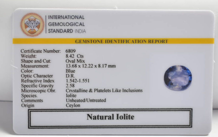 IOLITE NILLI 8.42 Ct.