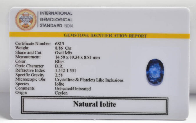 IOLITE NILLI 8.86 Ct.