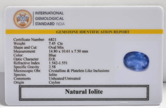 IOLITE NILLI 7.45 Ct.