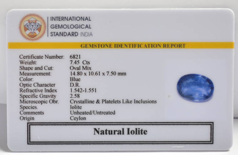 IOLITE NILLI 7.45 Ct.
