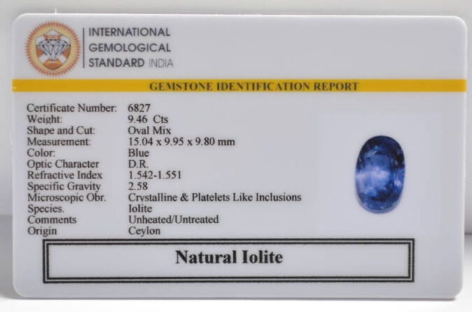IOLITE NILLI 9.46 Ct.