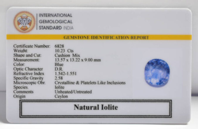 IOLITE NILLI 10.23 Ct. IOLITE NILLI 10.23 Ct.