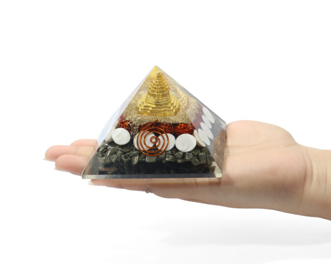 Pyrite Gomti Chakra Shree Yantra Orgone Pyramid