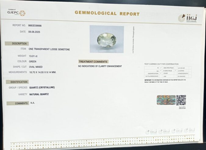 QUARTZ 13.01 Ct.