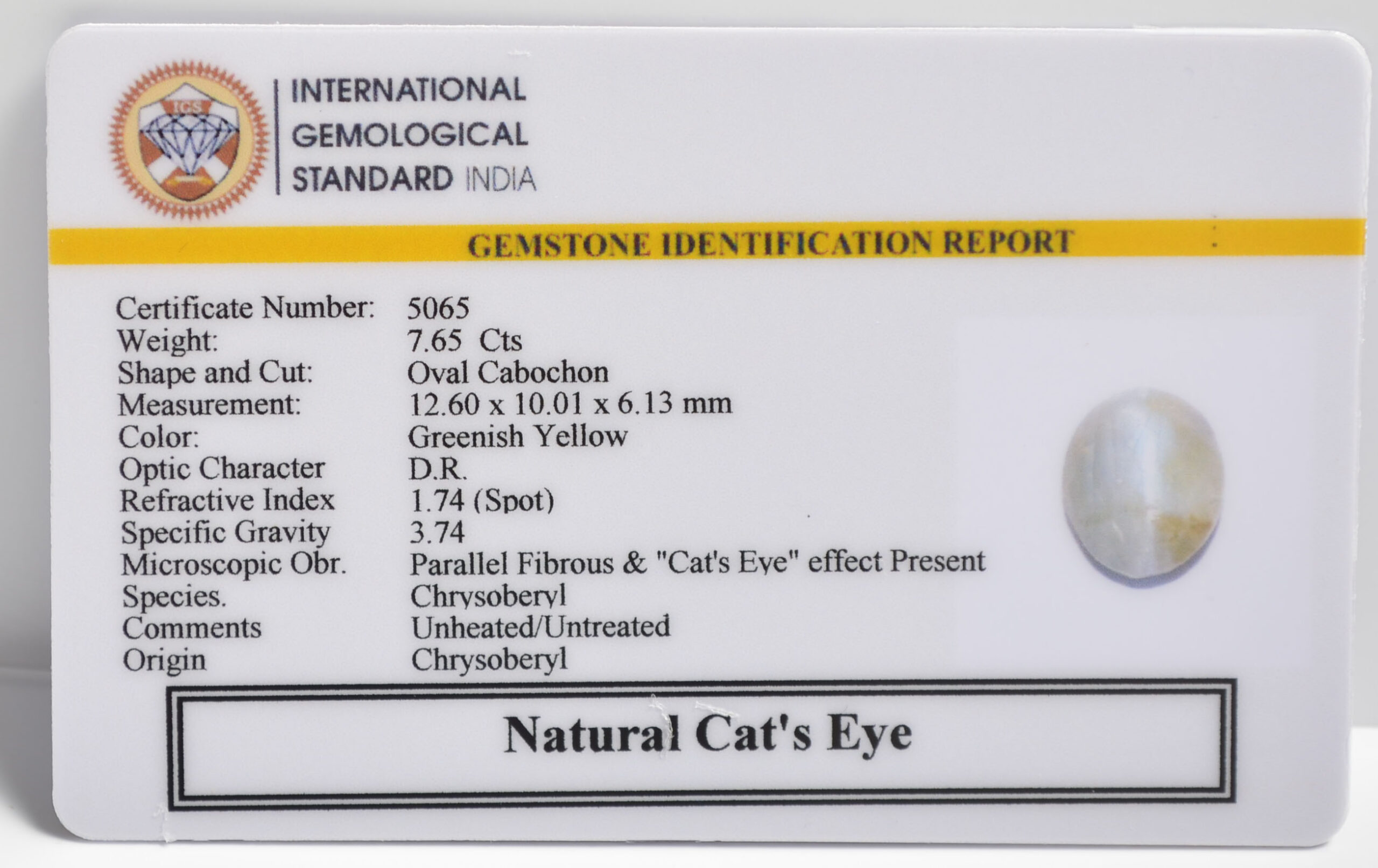 CATS EYE 7.65 Ct.