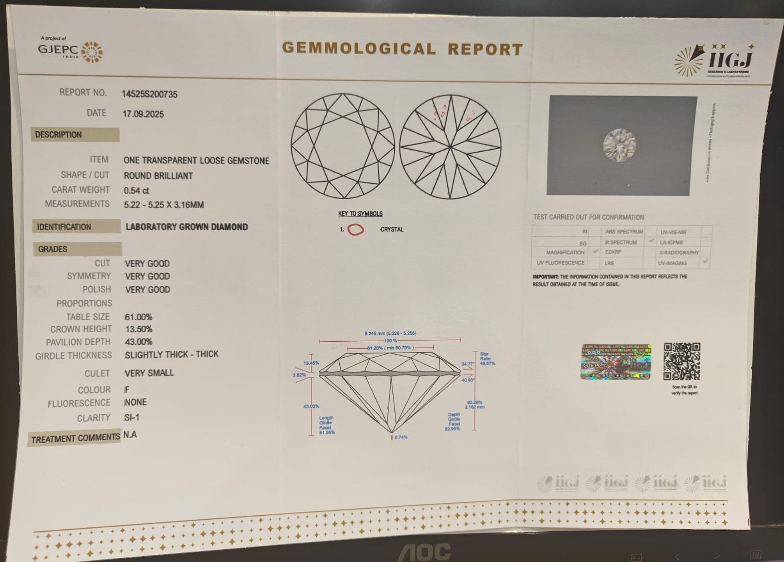 CVD 0.54 Ct. CVD 0.54 Ct.