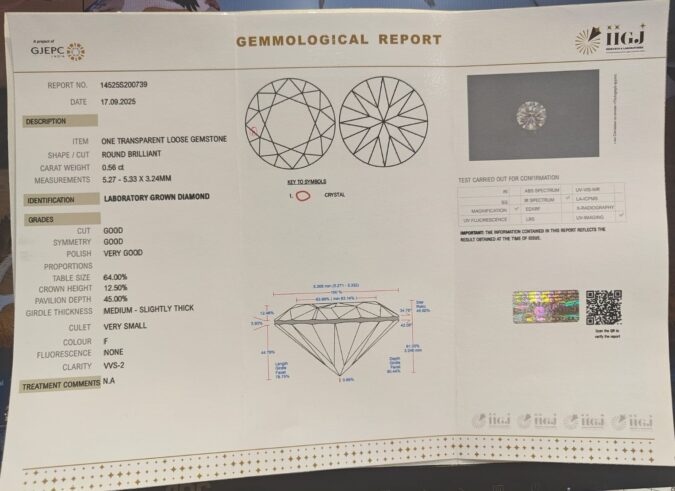 CVD 0.56 Ct.