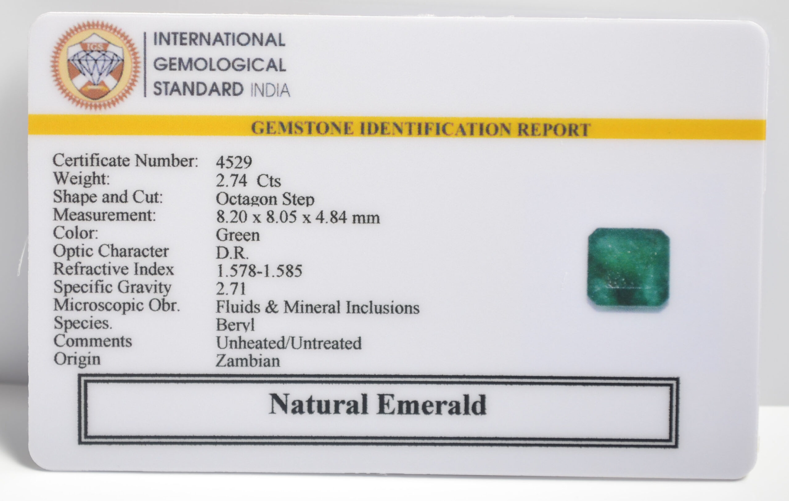 EMERALD 2.74 Ct.