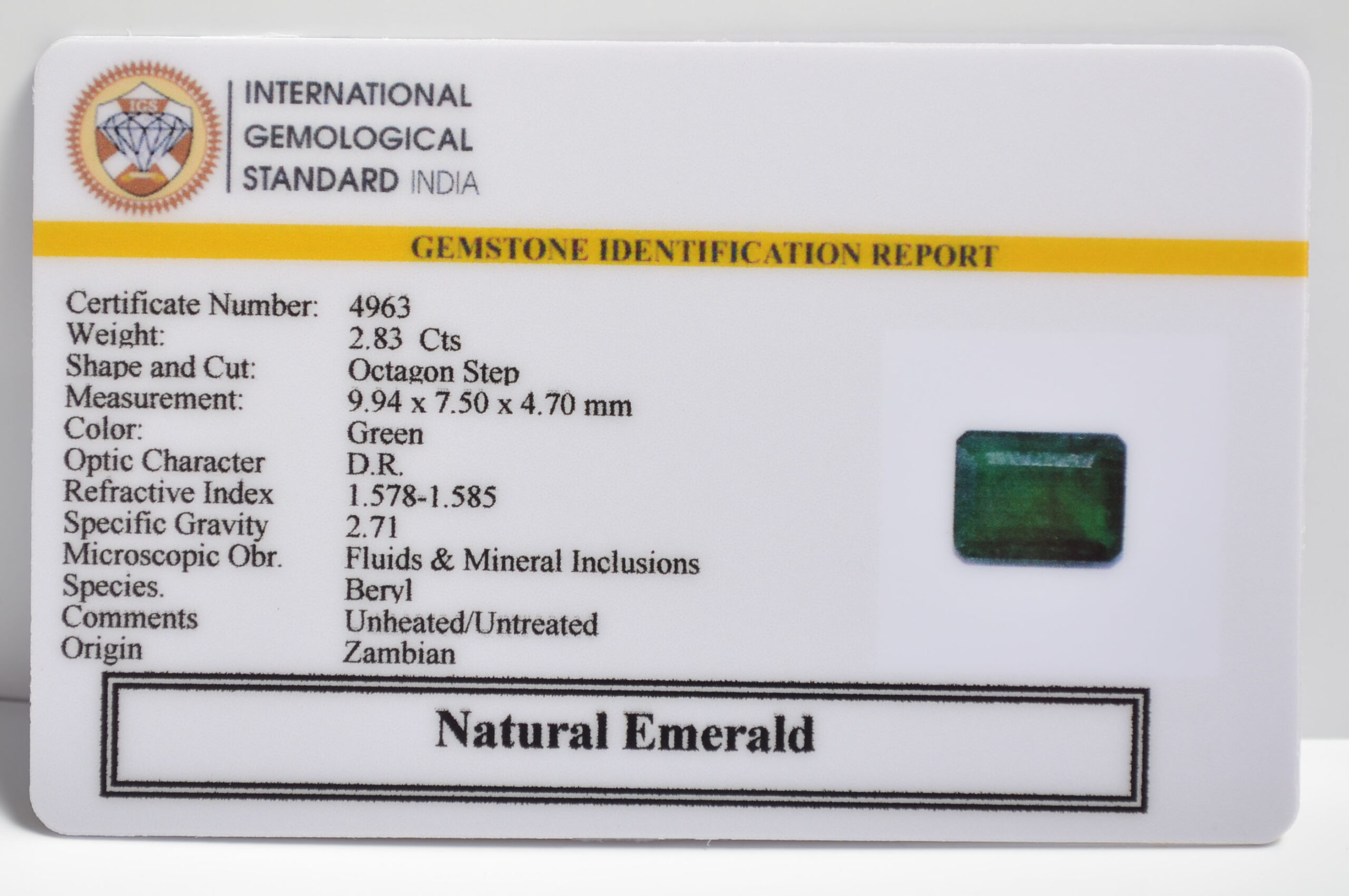 EMERALD 2.83 Ct.