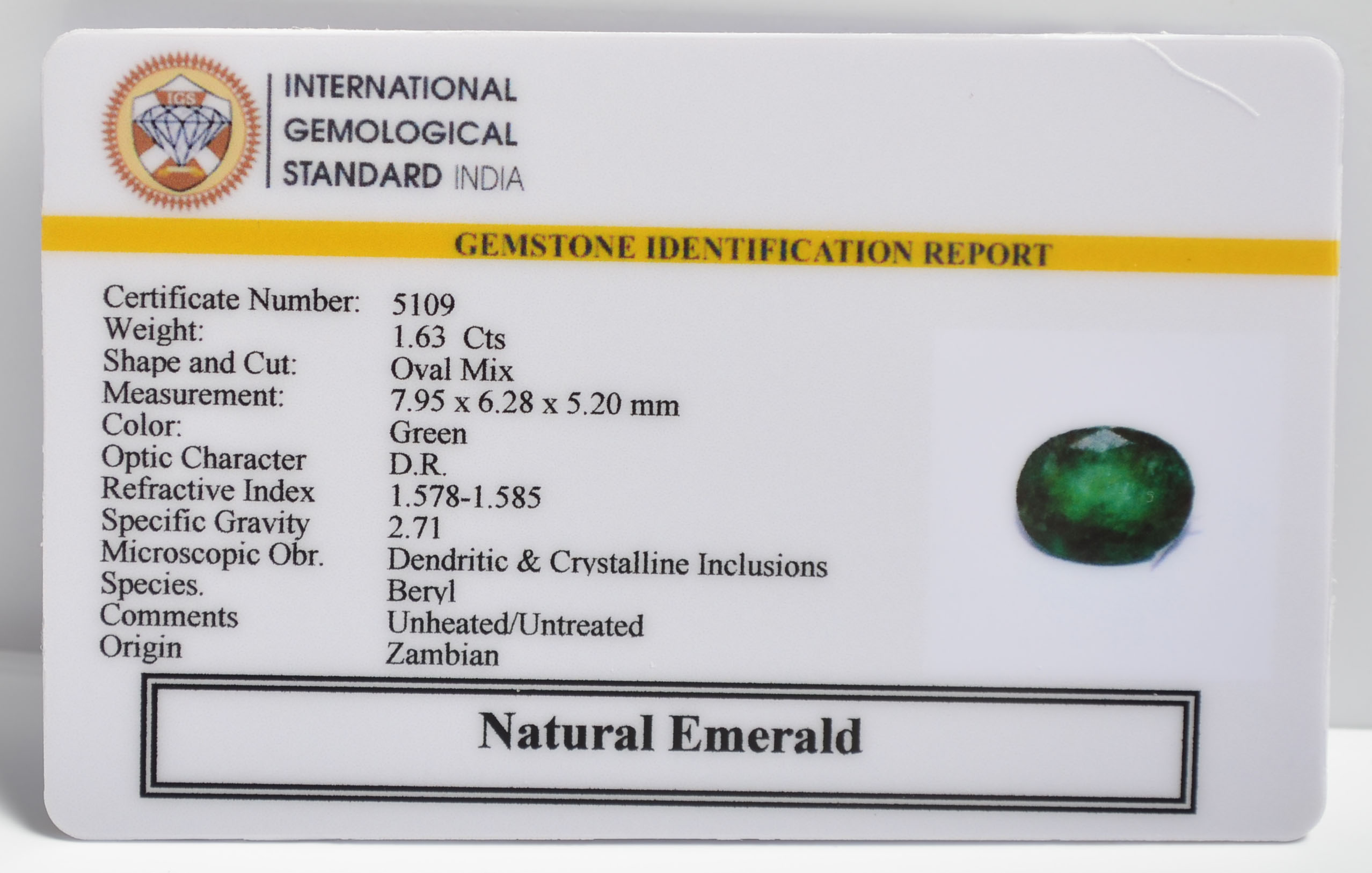 EMERALD 1.63 Ct.