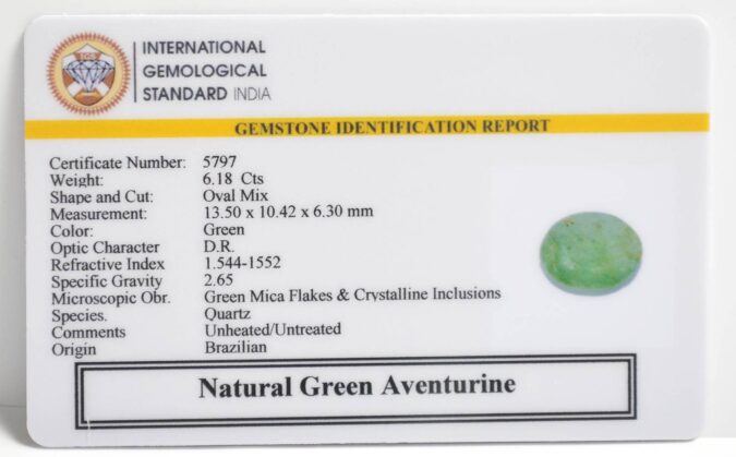 GREEN AVENTURINE 6.18 Ct.