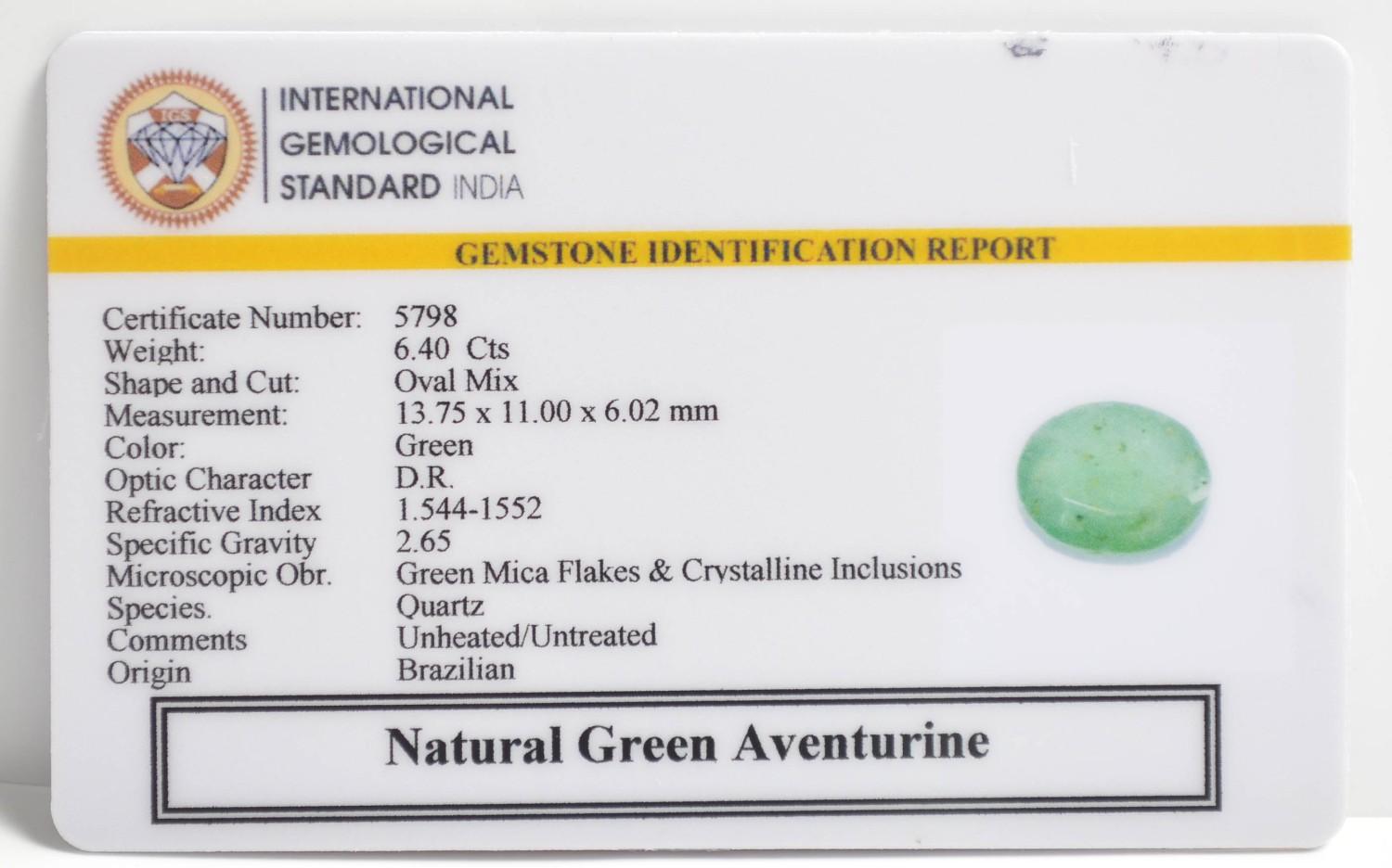 GREEN AVENTURINE 6.4 Ct.