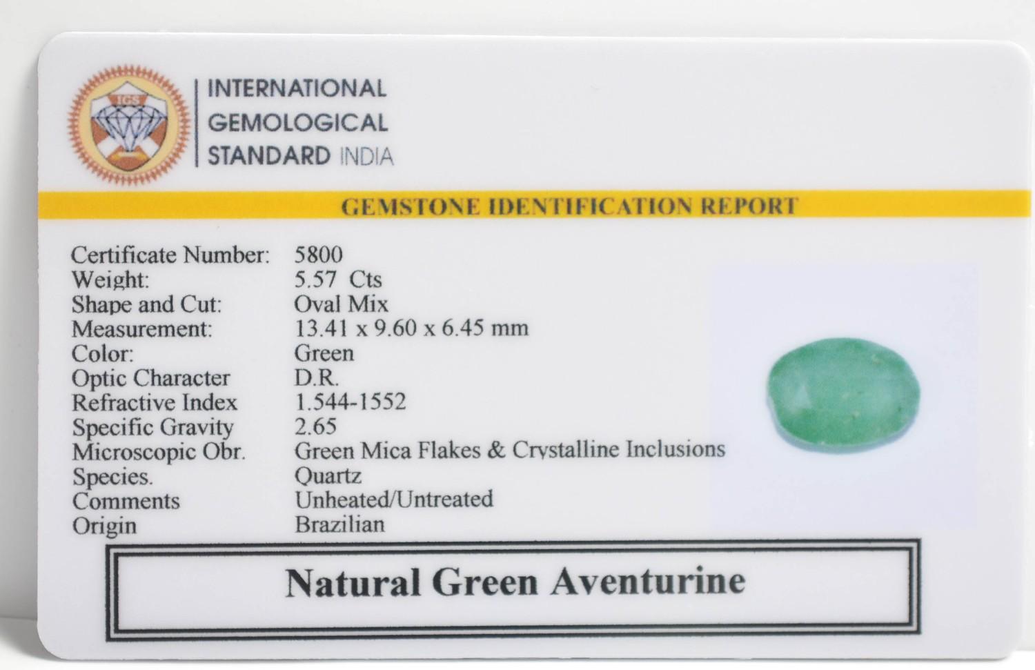 GREEN AVENTURINE 5.57 Ct.