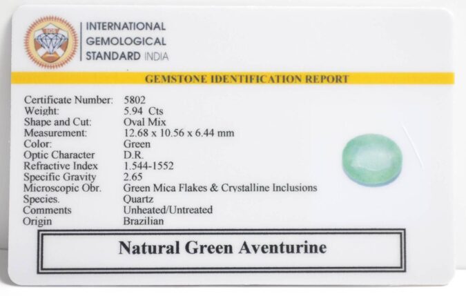 GREEN AVENTURINE 5.94 Ct.