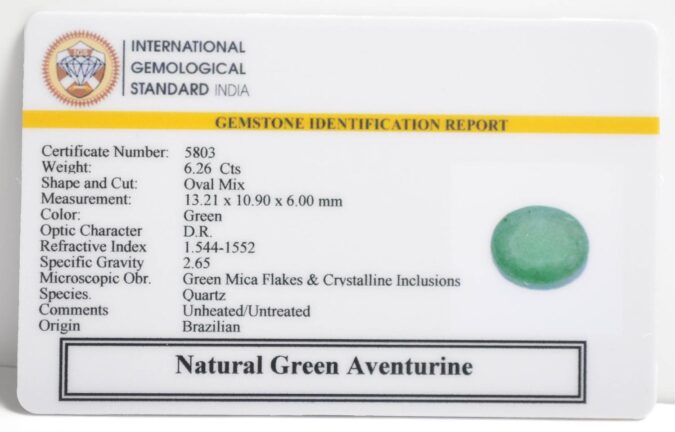 GREEN AVENTURINE 6.26 Ct.