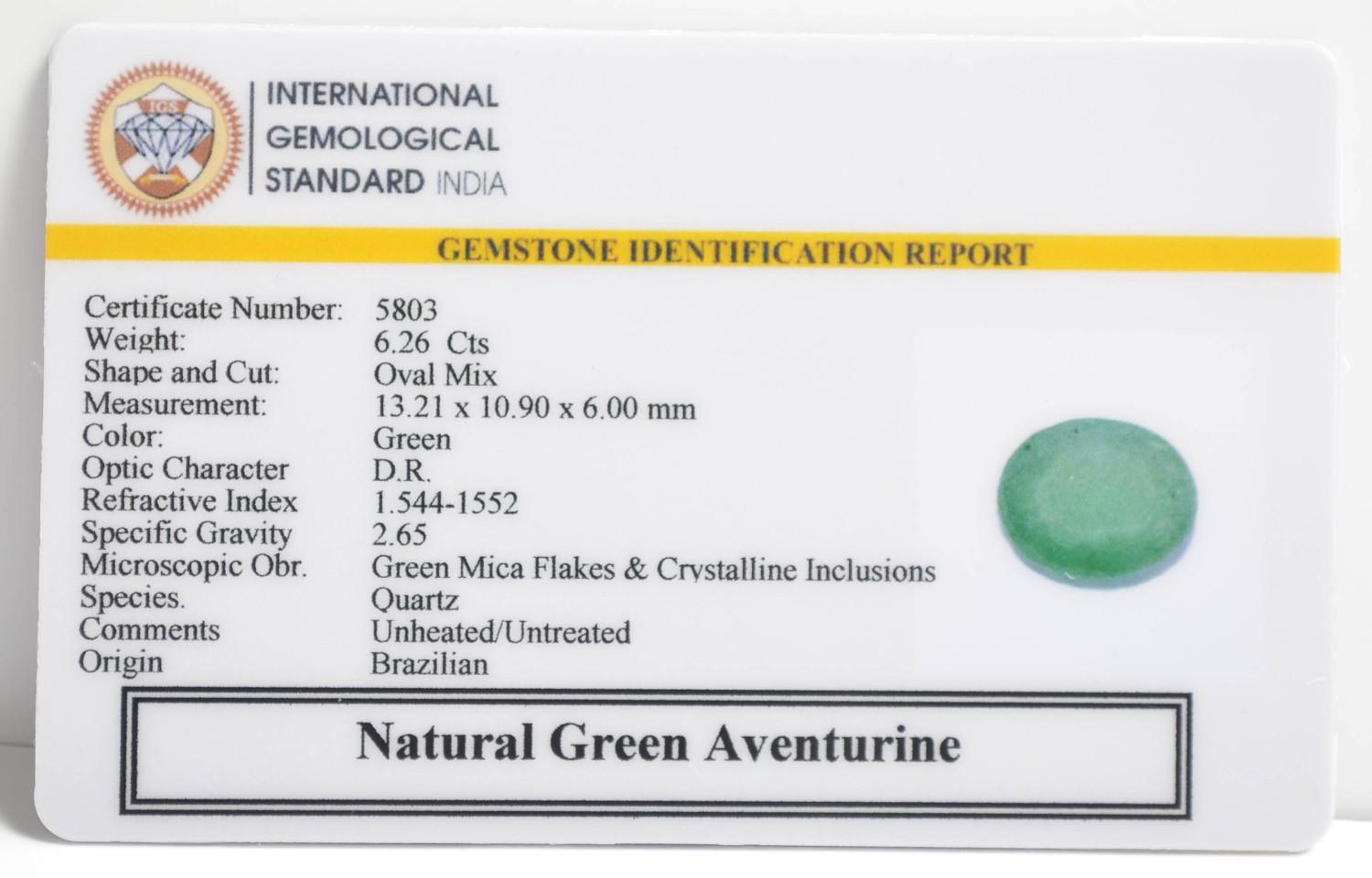 GREEN AVENTURINE 6.26 Ct.