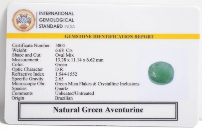 GREEN AVENTURINE 6.68 Ct.