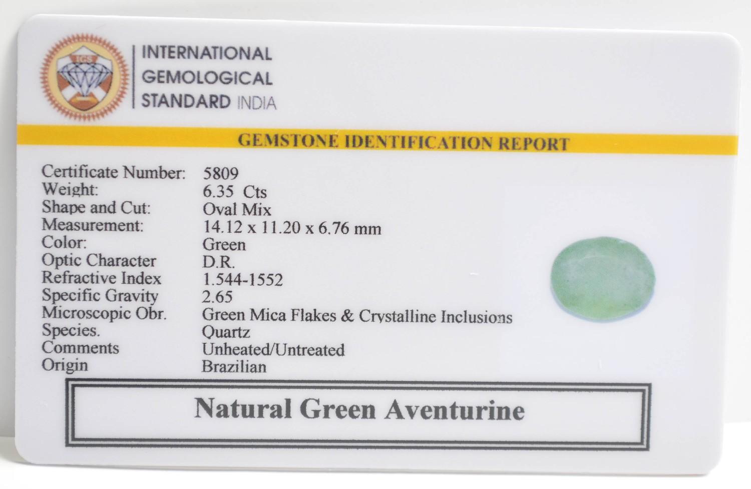 GREEN AVENTURINE 6.35 Ct.
