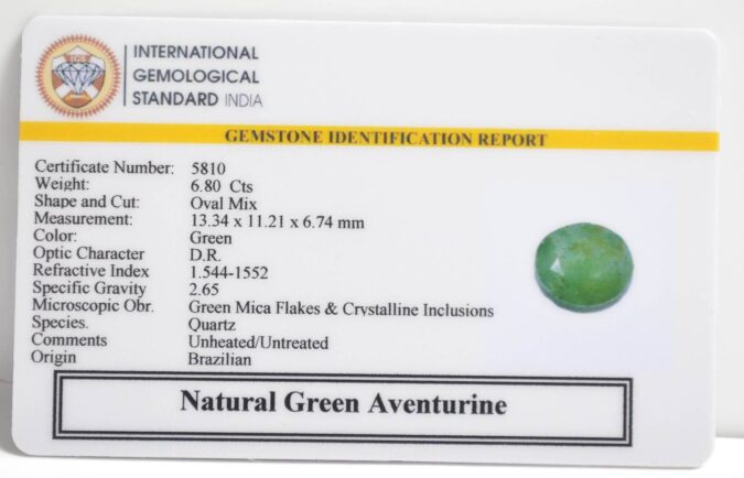 GREEN AVENTURINE 6.8 Ct.