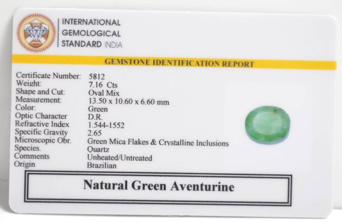 GREEN AVENTURINE 7.16 Ct.