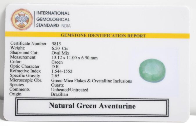 GREEN AVENTURINE 6.5 Ct.