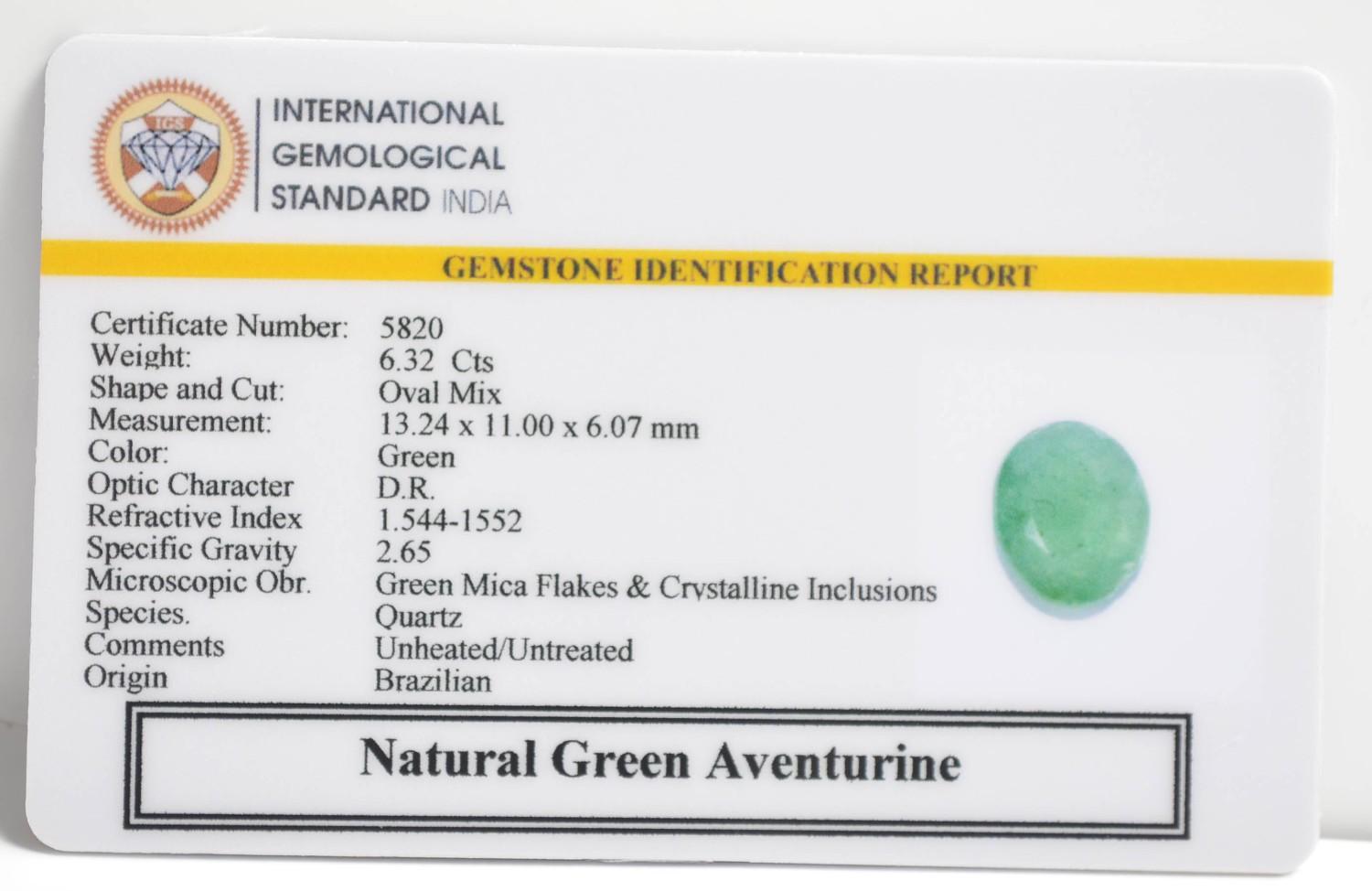 GREEN AVENTURINE 6.32 Ct.