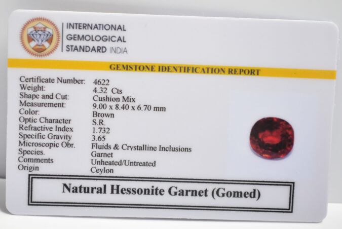 HESSONITE GOMED 4.32 Ct.