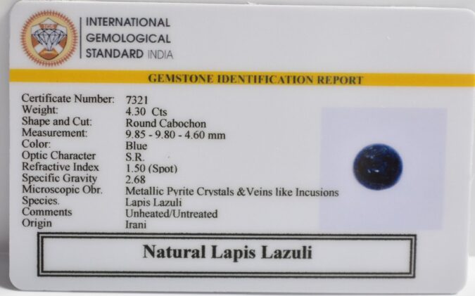 LAPIS LAZULI 4.3 Ct.