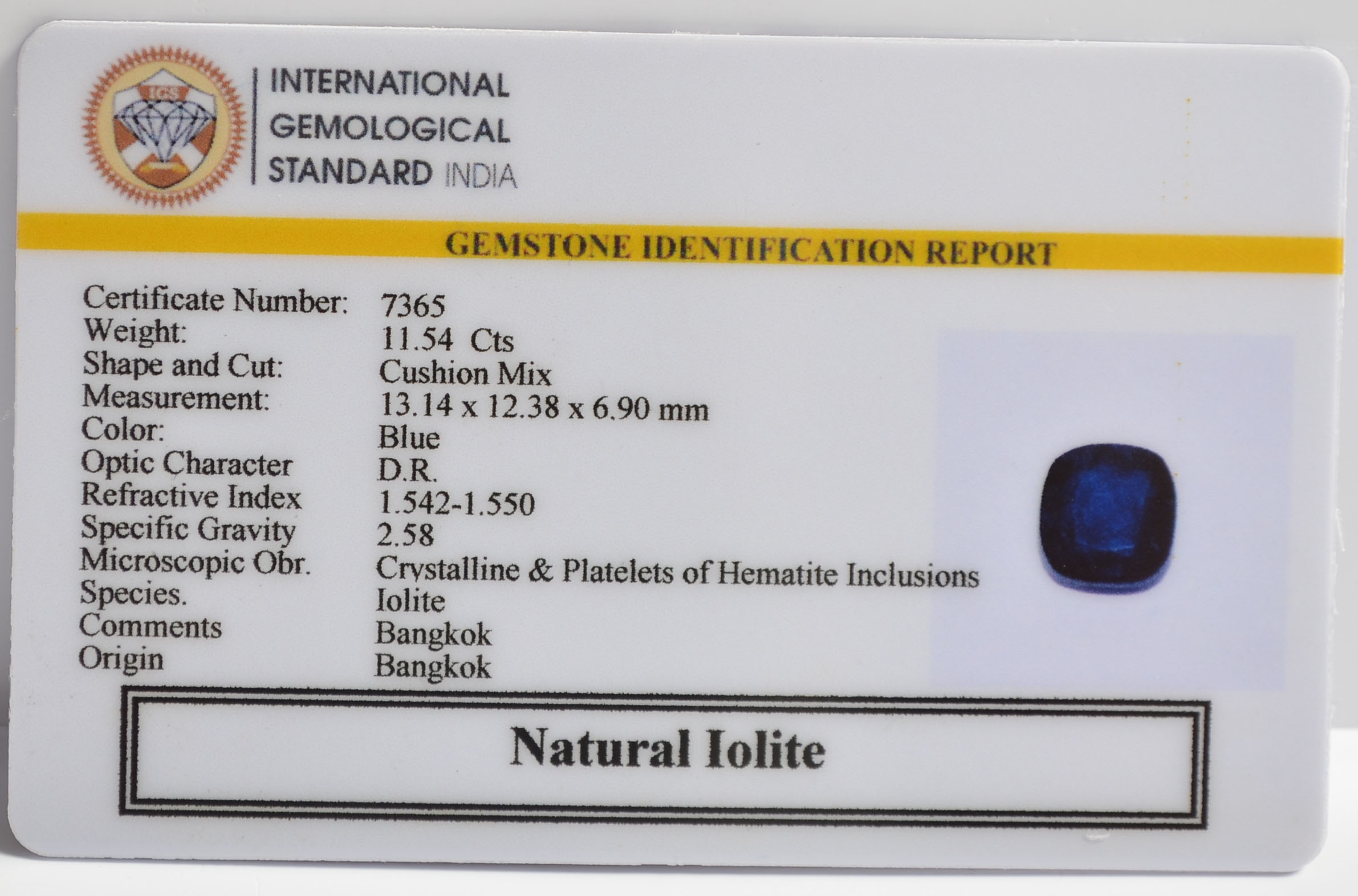 IOLITE NILLI 11.54 Ct.