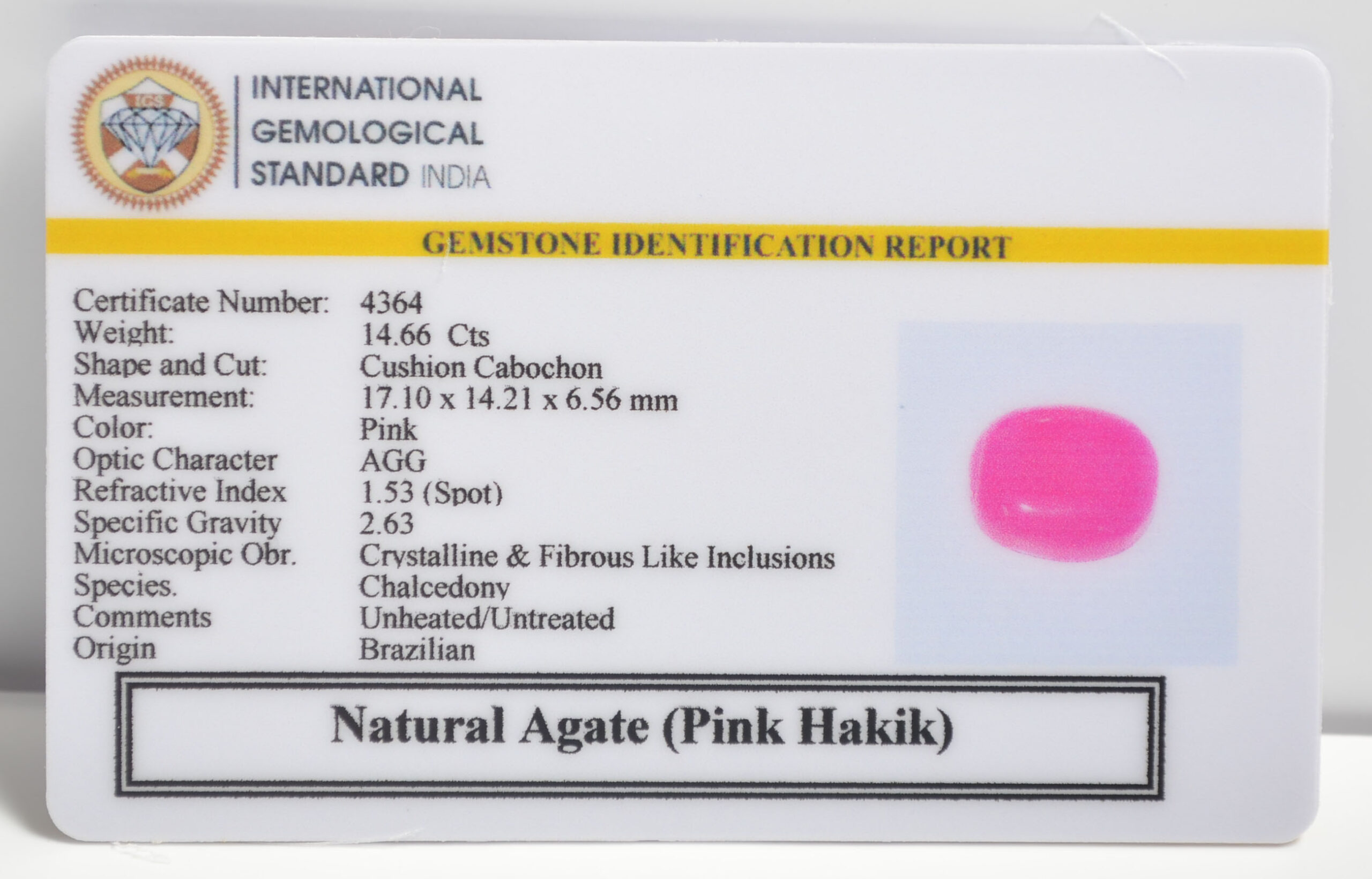 PINK HAKIK 14.66 Ct.