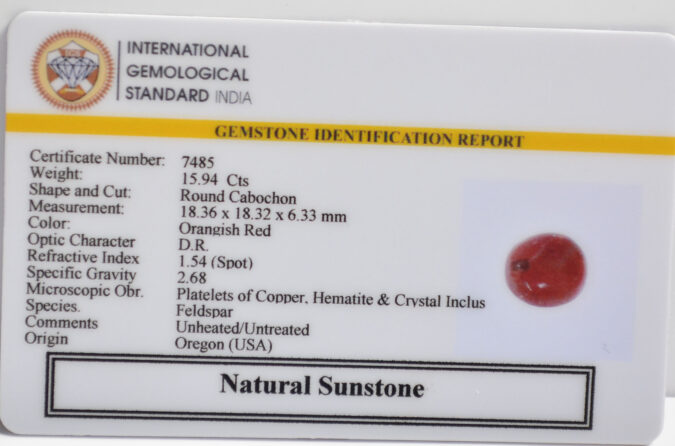 SUNSTONE 15.94 Ct.