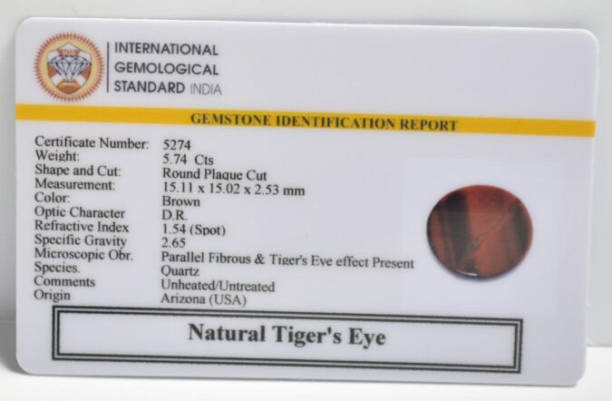 TIGER’S EYE 5.74 Ct.