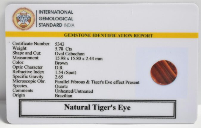 TIGER’S EYE 5.78 Ct.
