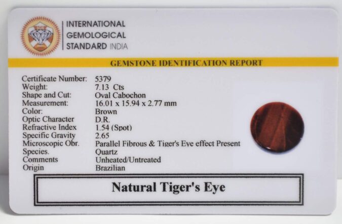 TIGER’S EYE 7.13 Ct.