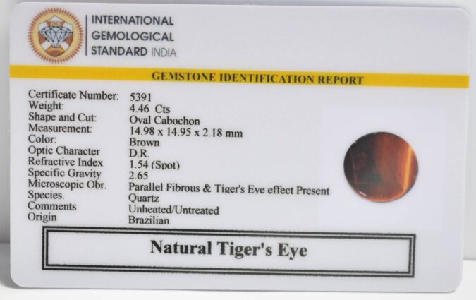 TIGER’S EYE 4.46 Ct.
