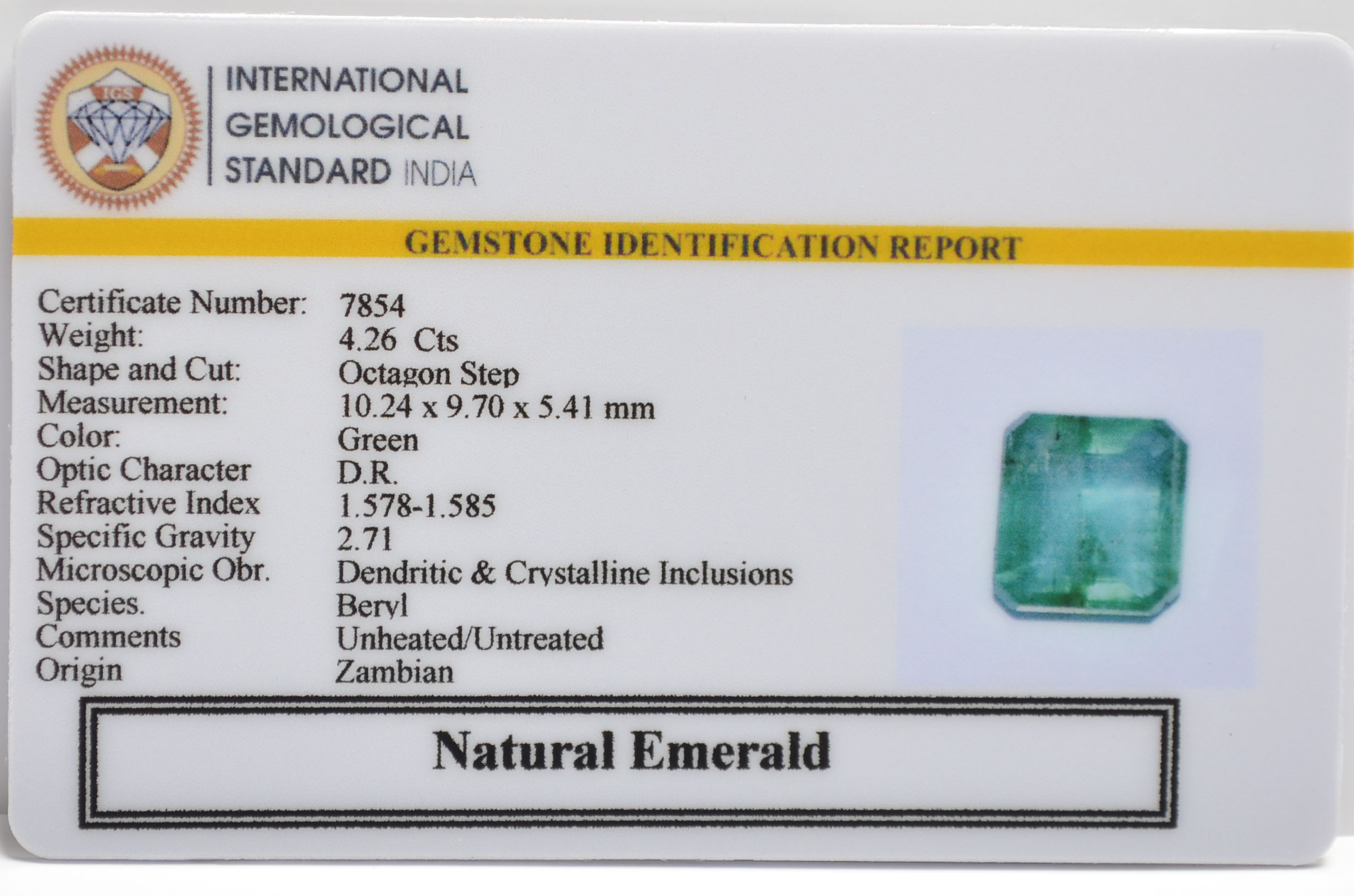 EMERALD 4.26 Ct.