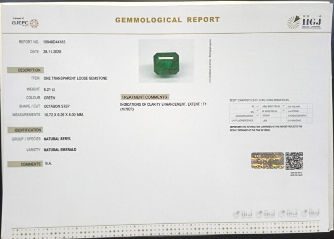 EMERALD 6.21 Ct.