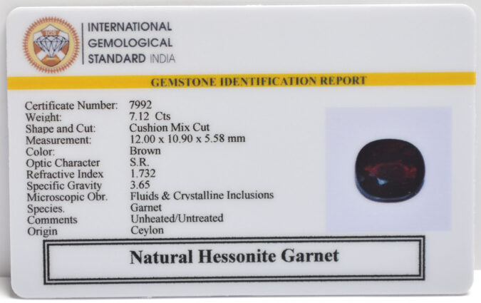 HESSONITE GOMED 7.12 Ct.