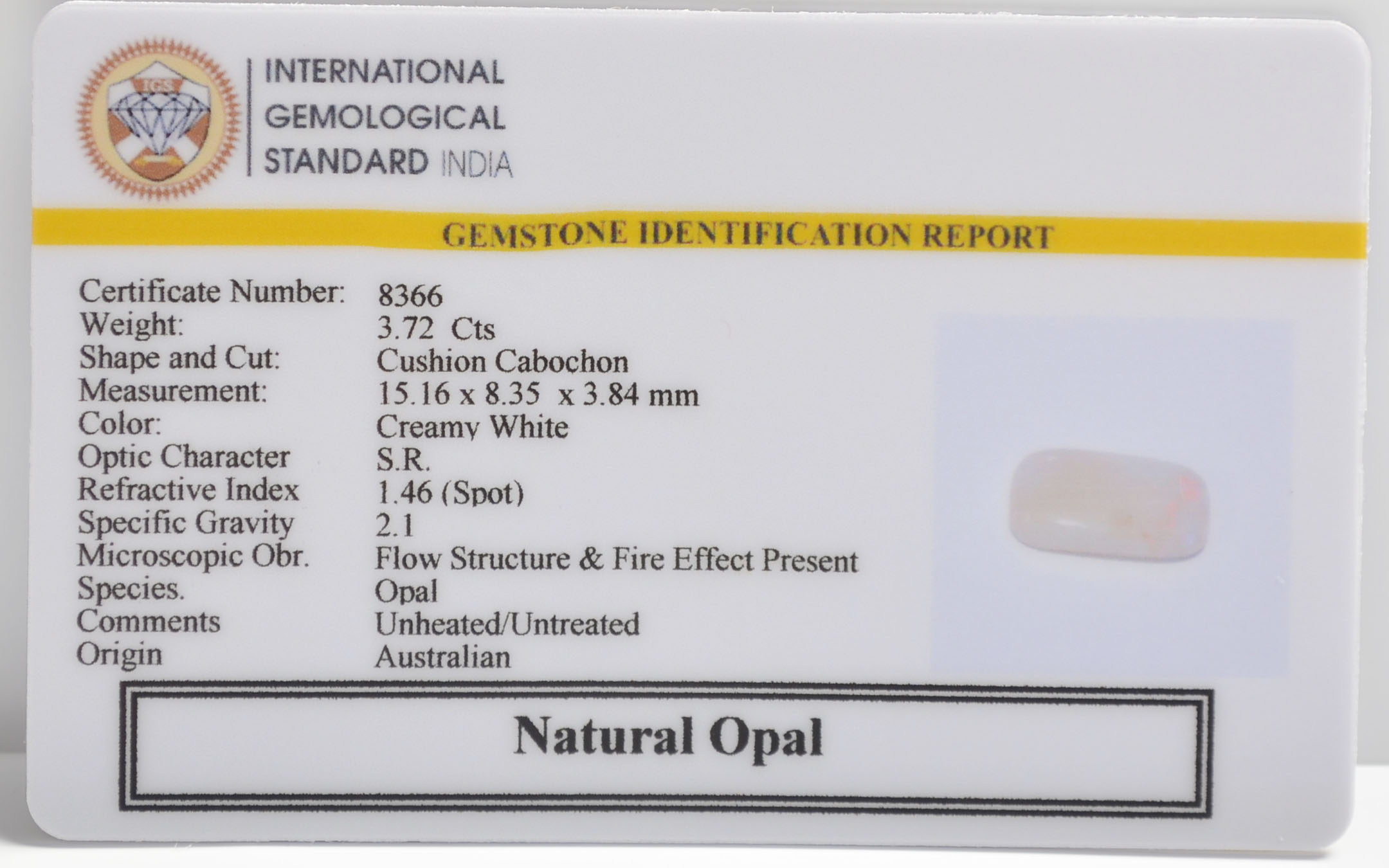 OPAL 3.72 Ct.