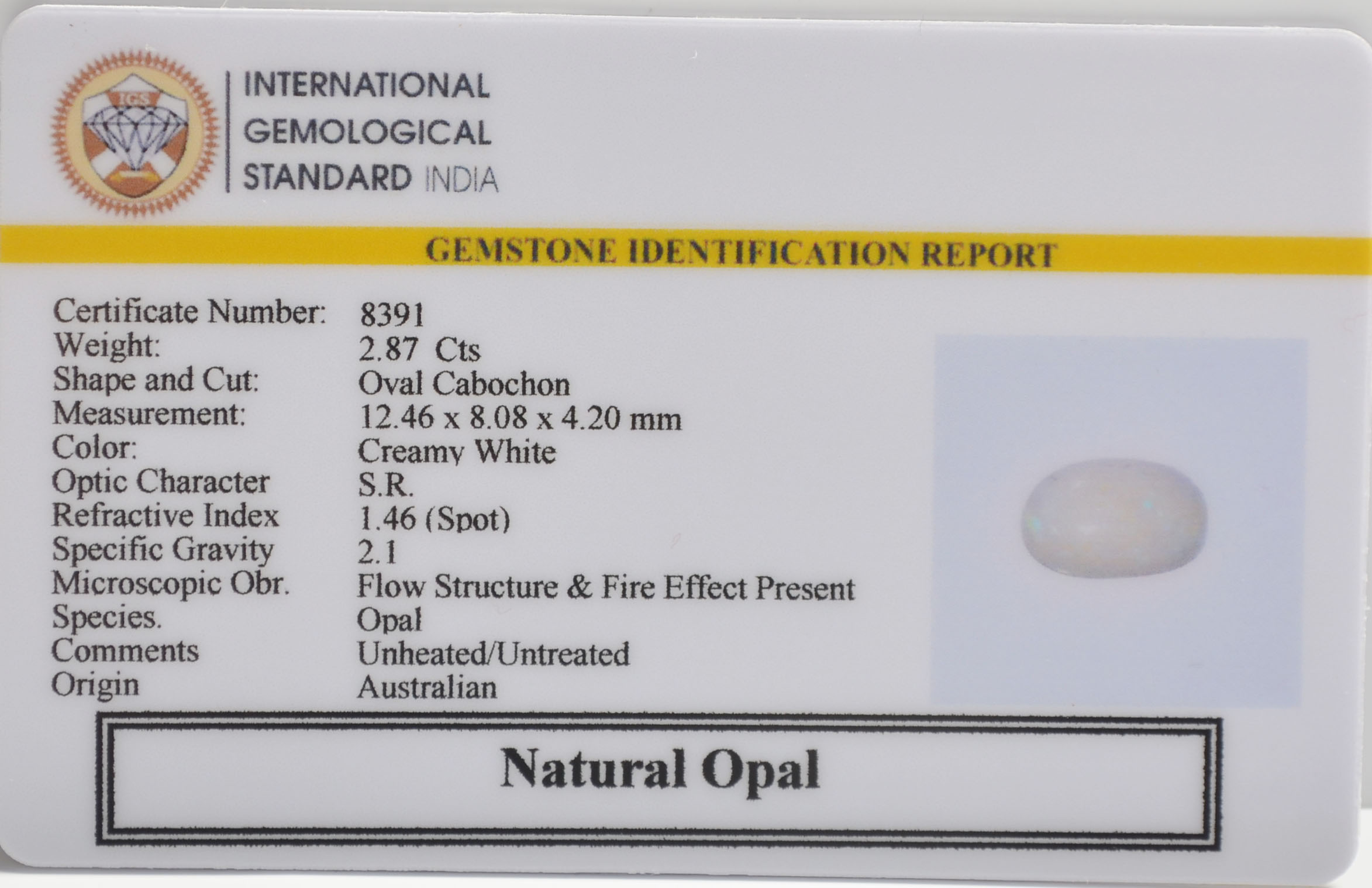 OPAL 2.87 Ct.