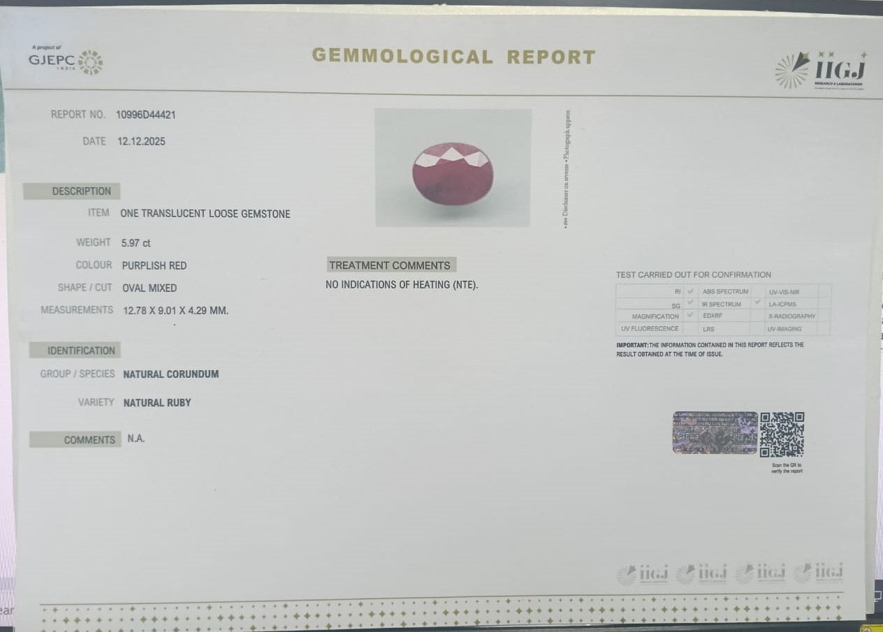 RUBY 5.97 Ct.