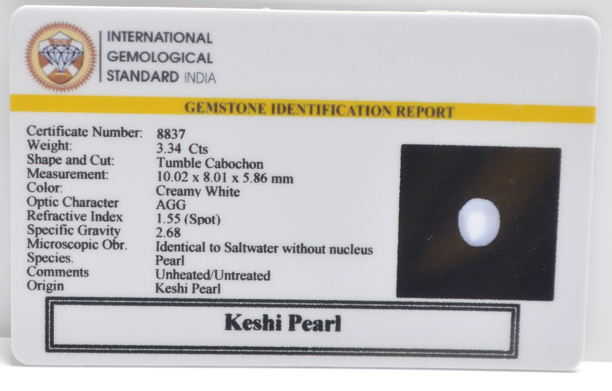 KESHI PEARL 3.34 Ct.