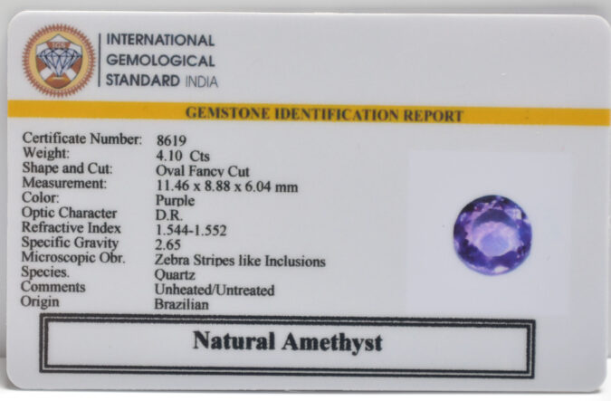 AMETHYST 4.1 Ct. AMETHYST 4.1 Ct.