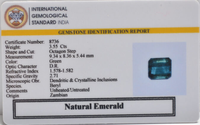 EMERALD 3.55 Ct.