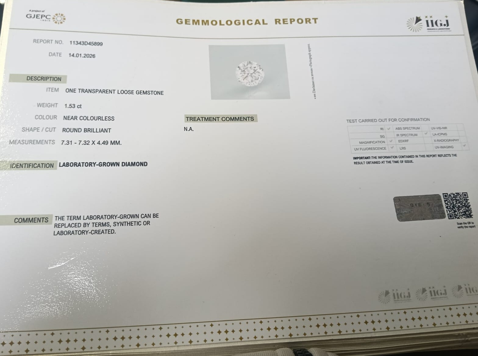 CVD 1.53 Ct. CVD 1.53 Ct.