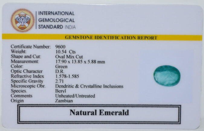 EMERALD 10.54 Ct.
