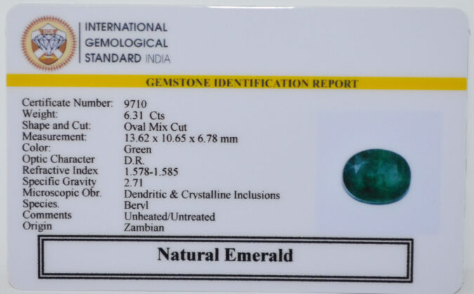EMERALD 6.31 Ct.