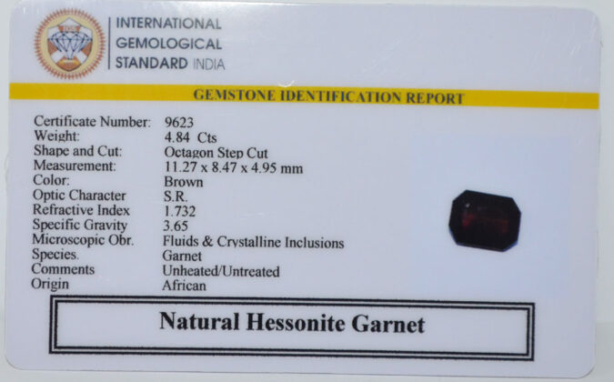 HESSONITE GOMED 4.84 Ct.