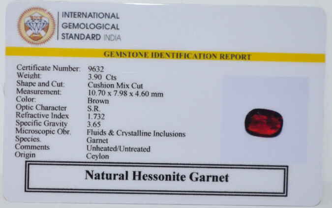 HESSONITE GOMED 3.9 Ct.
